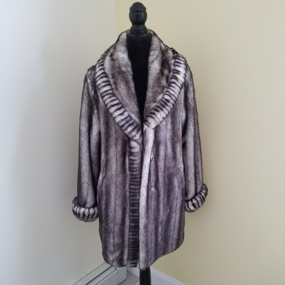 Dennis Basso faux mink coat -xs